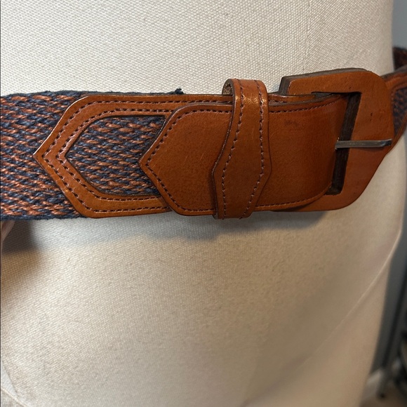 Vintage Ginnie Johansen Designs Inc. Dallas Brown and Blue Woven Leather Belt main image 13